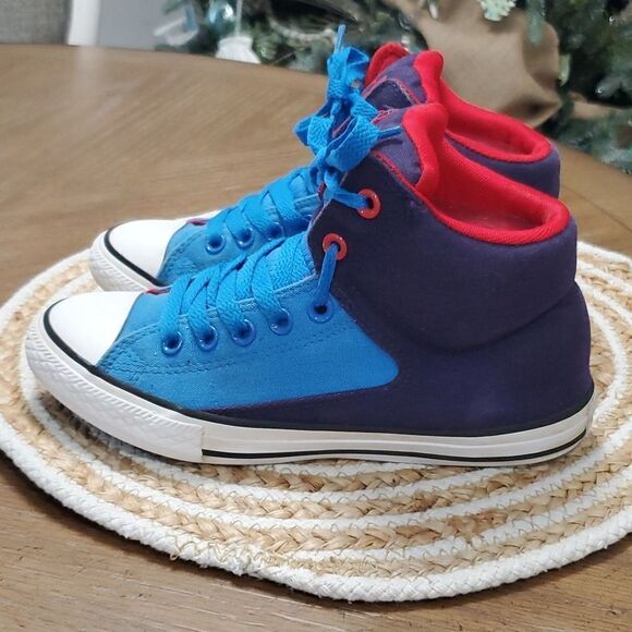 All Star Converse Color Block Hightop Sneaker Kids, Size 5 - Picture 4 of 10